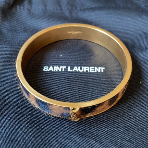 Saint Laurent Animal Bracelet Cheetah Cuff Size S - Picture 2 of 8